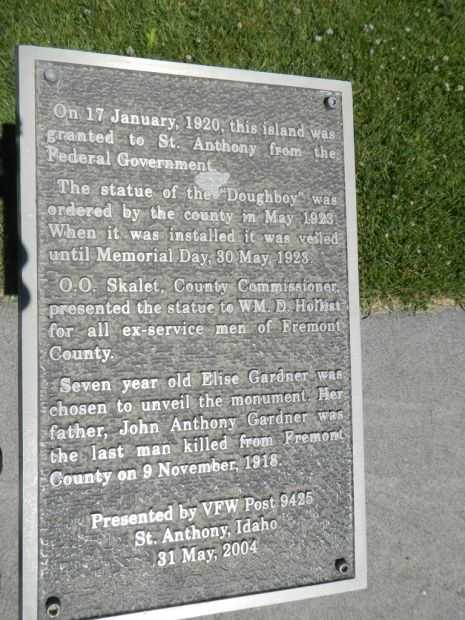 SAINT ANTHONY WORLD WAR I MEMORIAL PLAQUE