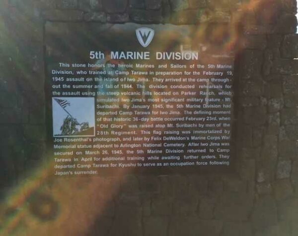 CAMP TARAWA 1943-1945 WAR MEMORIAL TABLET D