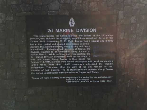 CAMP TARAWA 1943-1945 WAR MEMORIAL TABLET C