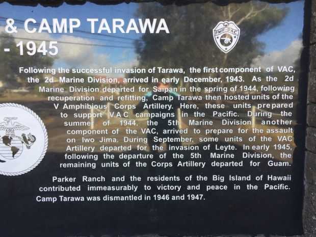 CAMP TARAWA 1943-1945 WAR MEMORIAL TABLET B