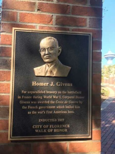 HOMER J. GIVENS WAR MEMORIAL PLAQUE