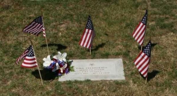 EMIL FREDREKSEN MEDAL OF HONOR MEMORIAL GRAVE STONE