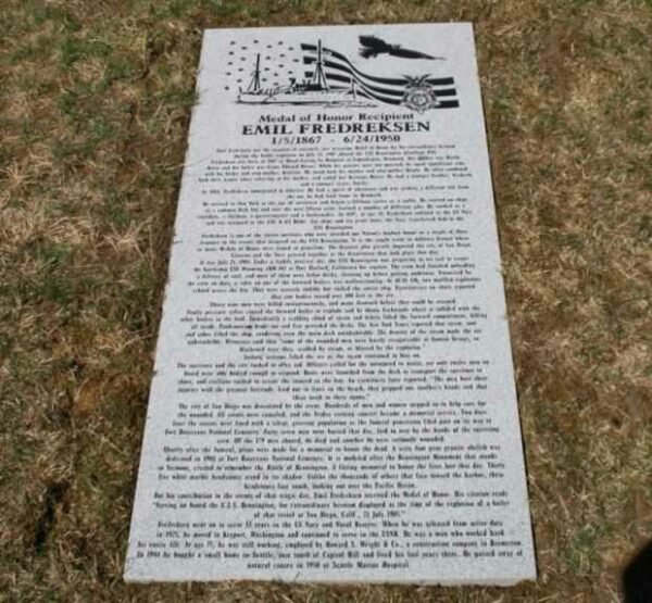 EMIL FREDREKSEN MEDAL OF HONOR MEMORIAL