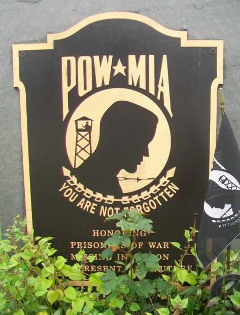 VETERANS MEMORIAL PARK POW MIA PLAQUE