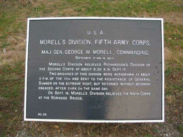MORELL’S DIVISION, FIFTH ARMY CORPS WAR MEMORIAL PLAQUE