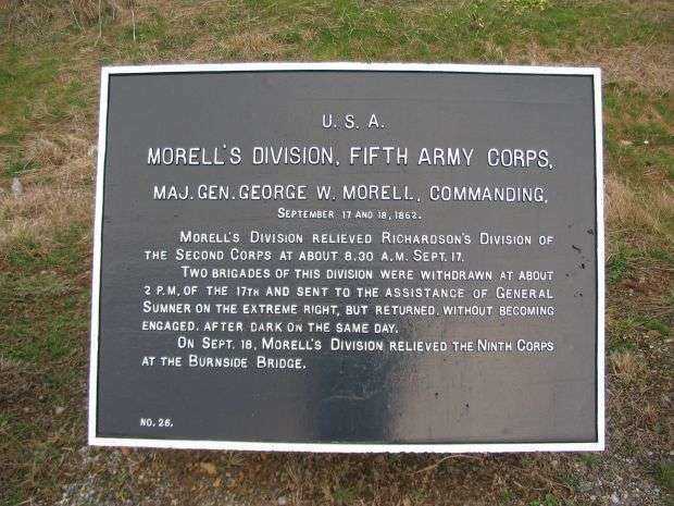 MORELL’S DIVISION, FIFTH ARMY CORPS WAR MEMORIAL PLAQUE