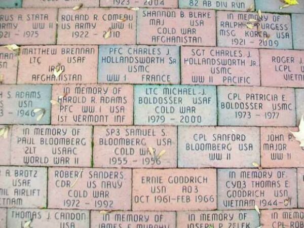 SHELBURNE WAR MEMORIAL BRICKS SECTION B