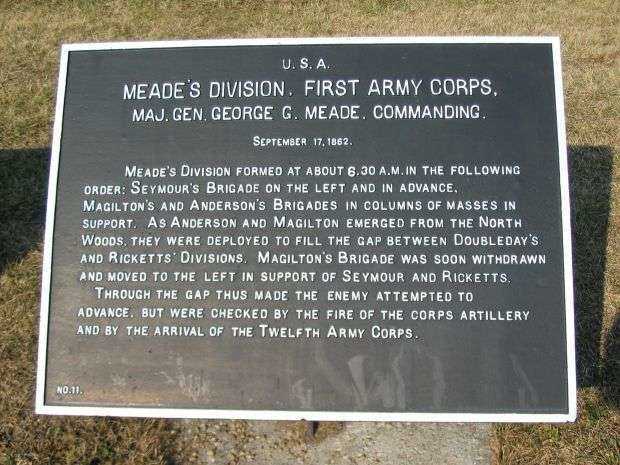 MEADE’S DIVISION, FIRST ARMY CORPS WAR MEMORIAL PLAQUE II