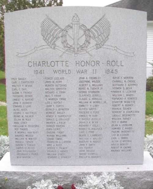 CHARLOTTE WORLD WAR II HONOR ROLL MEMORIAL