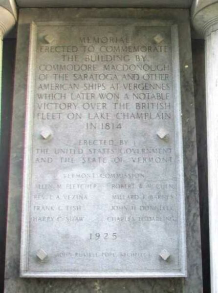 COMMODORE THOMAS MACDONOUGH WAR MEMORIAL DEDICATION STONE B