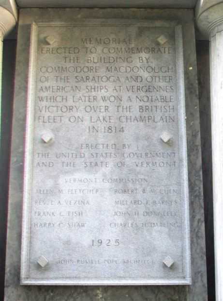 COMMODORE THOMAS MACDONOUGH WAR MEMORIAL DEDICATION STONE B