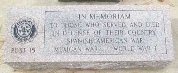 MUSKOGEE WAR MEMORIAL PAVER A