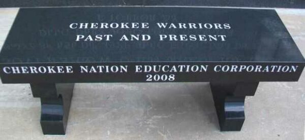 CHEROKEE WARRIORS PAST AND PRESENT MEMORIAL BENCH