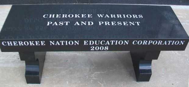 CHEROKEE WARRIORS PAST AND PRESENT MEMORIAL BENCH