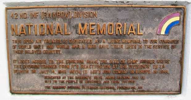 42ND INF (RAINBOW) DIVISION NATIONAL MEMORIAL PLAQUE