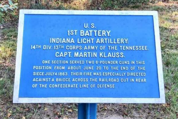 U.S. 1ST BATTERY, INDIANA LIGHT ARTILLERY MEMORIAL PLAQUE II
