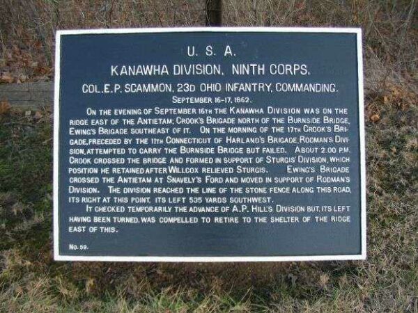 KANAWHA DIVISION, NINTH CORPS WAR MEMORIAL PLAQUE