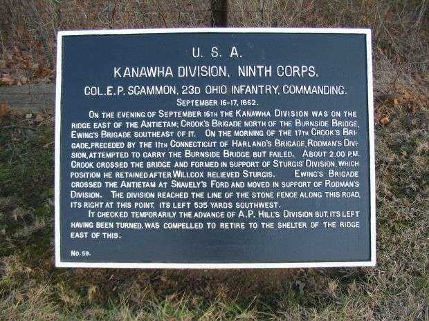 KANAWHA DIVISION, NINTH CORPS WAR MEMORIAL PLAQUE
