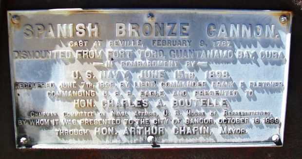 SPANISH BRONZE CANNON MEMORIAL PLAQUE