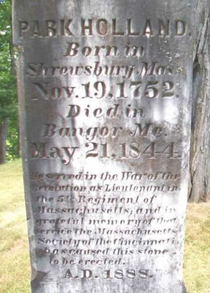 PARK HOLLAND REVOLUTIONARY WAR MEMORIAL DEDICATION STONE