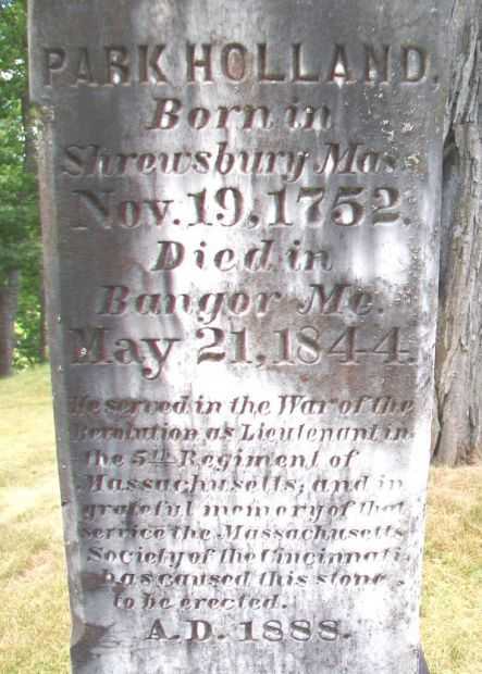 PARK HOLLAND REVOLUTIONARY WAR MEMORIAL DEDICATION STONE