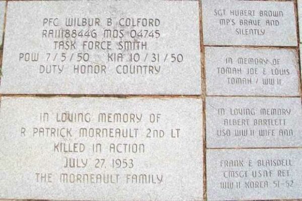 MAINE KOREAN WAR MEMORIAL PAVERS SECTION B