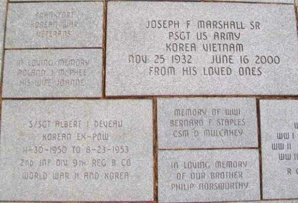 MAINE KOREAN WAR MEMORIAL PAVERS SECTION A
