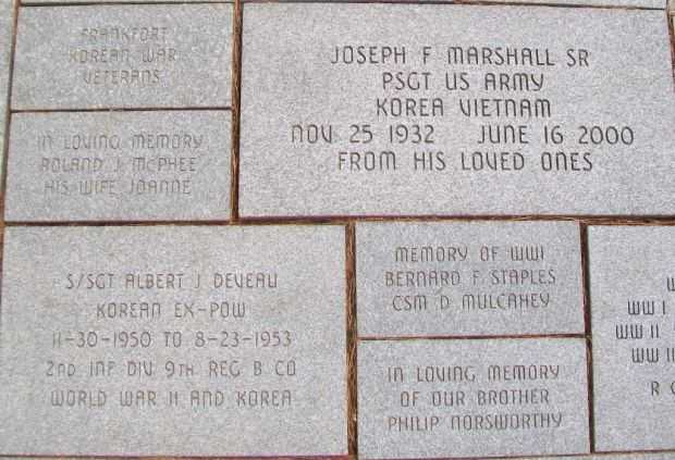 MAINE KOREAN WAR MEMORIAL PAVERS SECTION A