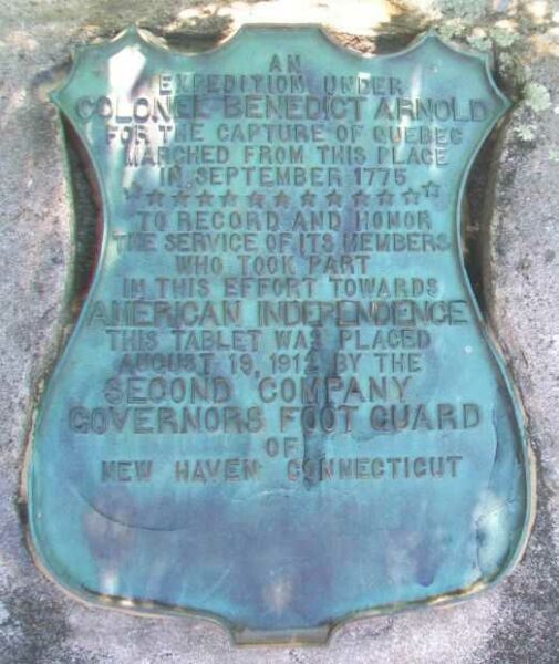 SEPTEMBER 1775 QUEBEC EXPEDITION REVOLUTIONARY WAR MEMORIAL PLAQUE