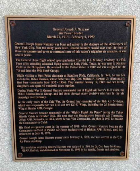GENERAL JOSEPH J. NAZZARO WAR MEMORIAL PLAQUE
