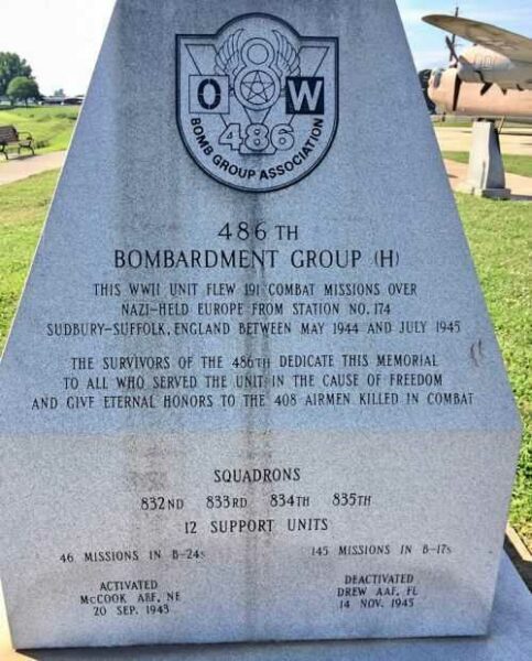486TH BOMBARDMENT GROUP (H) MEMORIAL DEDICATION STONE