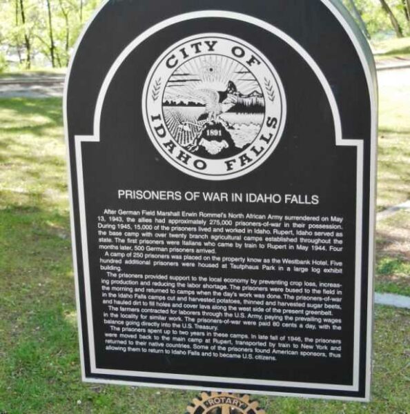 PRISONERS OF WAR IN IDAHO FALLS MEMORIAL MARKER