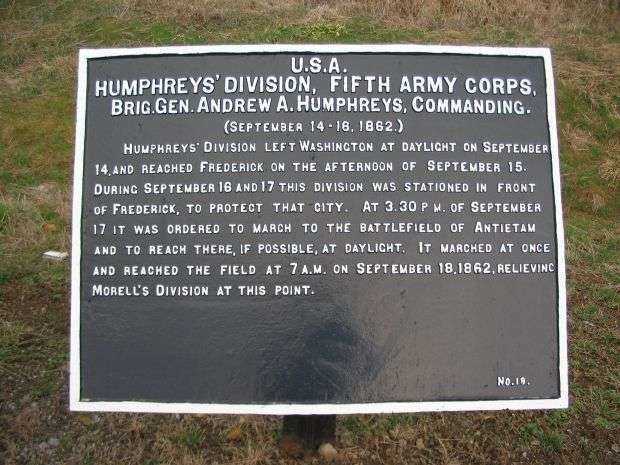 HUMPHREY’S DIVISION, FIFTH ARMY CORPS WAR MEMORIAL PLAQUE