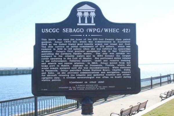 USCGC SEBAGO (WPG/WHEC 42) MEMORIAL MARKER FRONT