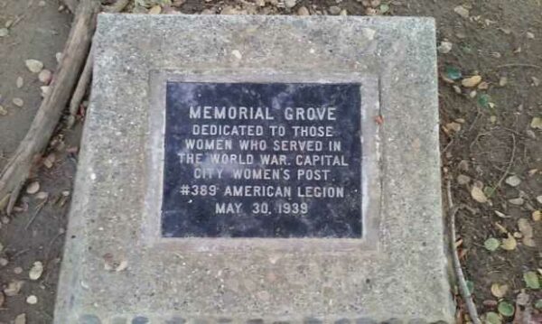CAPITAL CITY WOMEN’S POST #389 MEMORIAL GROVE PLAQUE