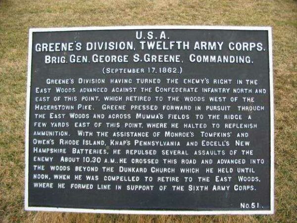 GREENE’S DIVISION, TWELFTH ARMY CORPS WAR MEMORIAL PLAQUE II