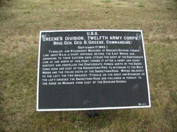 GREENE’S DIVISION, TWELFTH ARMY CORPS WAR MEMORIAL PLAQUE