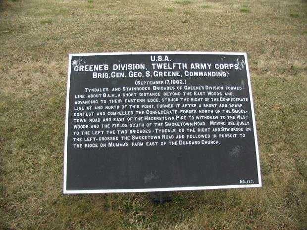 GREENE’S DIVISION, TWELFTH ARMY CORPS WAR MEMORIAL PLAQUE