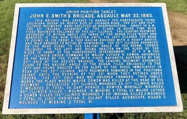 JOHN E. SMITH’S BRIGADE; ASSAULT,MAY 22, 1863. MEMORIAL PLAQUE