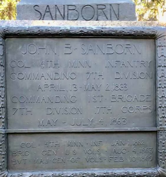 JOHN B SANBORN WAR MEMORIAL PLAQUE