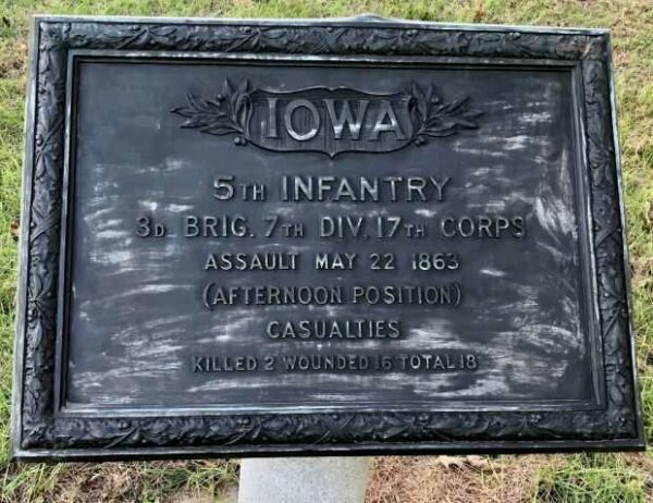 IOWA 5TH INFANTRY WAR MEMORIAL PLAQUE