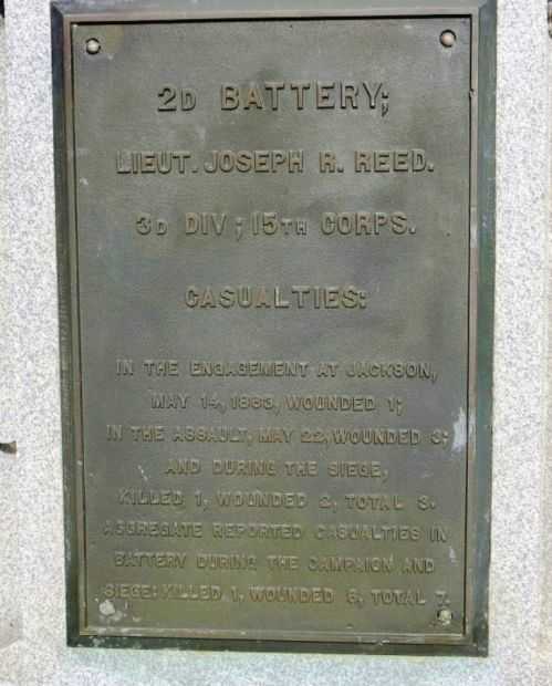 IOWA 2ND BATTERY WAR MEMORIAL PLAQUE