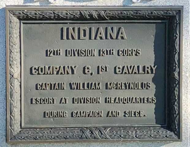 INDIANA COMPANY C, 1ST CAVALRY WAR MEMORIAL PLAQUE