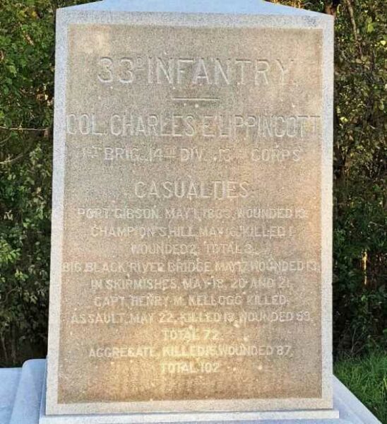 33D INFANTRY COL. CHARLES E. LIPPINCOTT WAR MEMORIAL PLAQUE