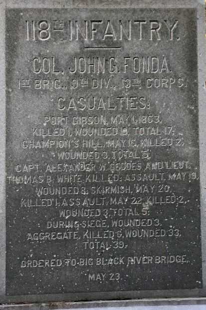 118TH INFANTRY COL. JOHN G. FONDA WAR MEMORIAL PLAQUE