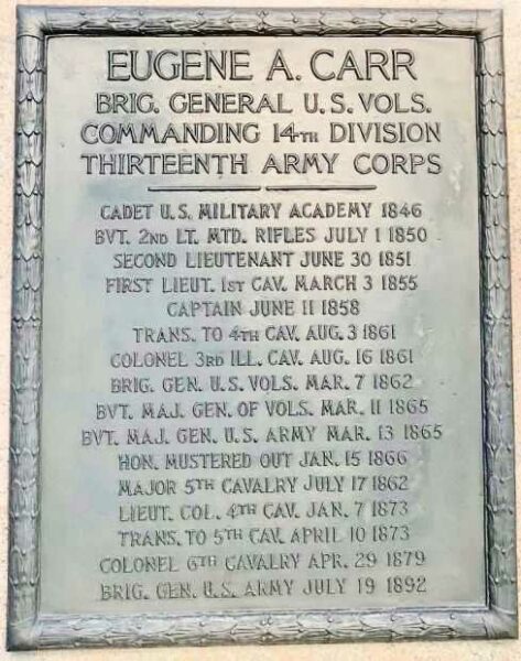 EUGENE A. CARR WAR MEMORIAL PLAQUE