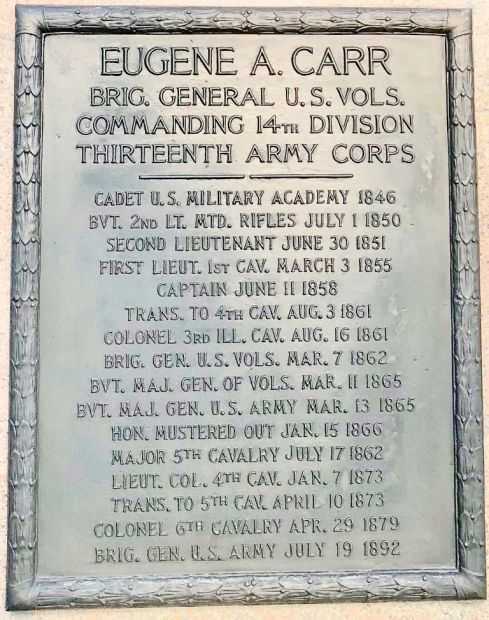 EUGENE A. CARR WAR MEMORIAL PLAQUE