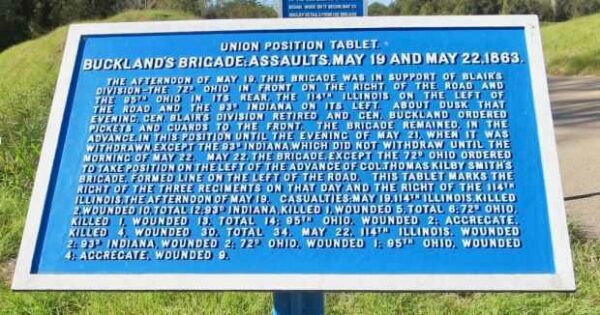 BUCKLAND’S BRIGADE; ASSAULTS, MAY 190 AND MAY 22, 1863. MEMORIAL PLAQUE