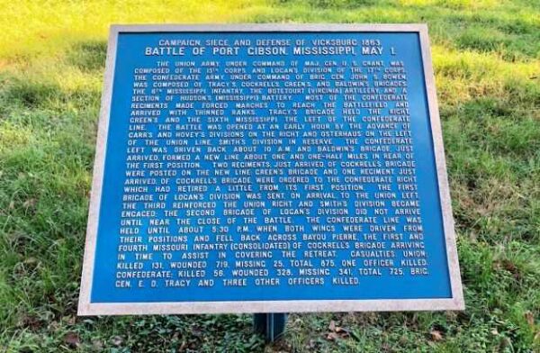BATTLE OF PORT GIBSON, MISSISSIPPI, MAY 1. MEMORIAL MARKER