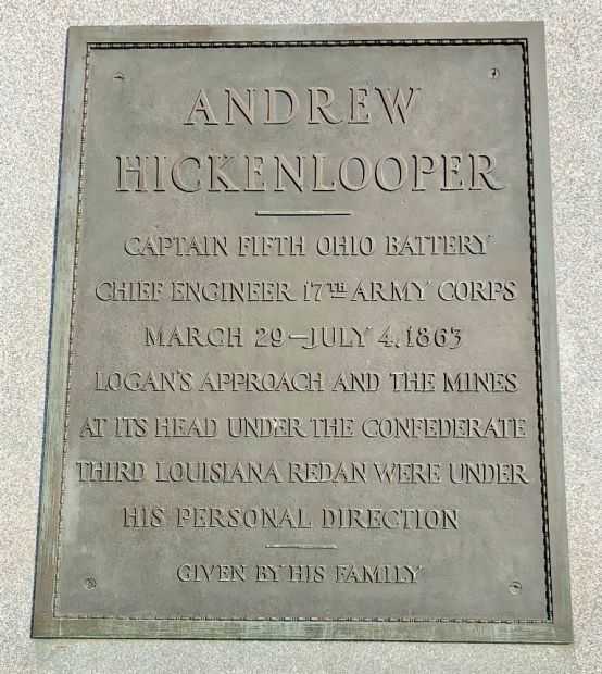 ANDREW HICKENLOOPER, CAPTAIN FIFTH OHIO BATTERY WAR MEMORIAL PLAQUE